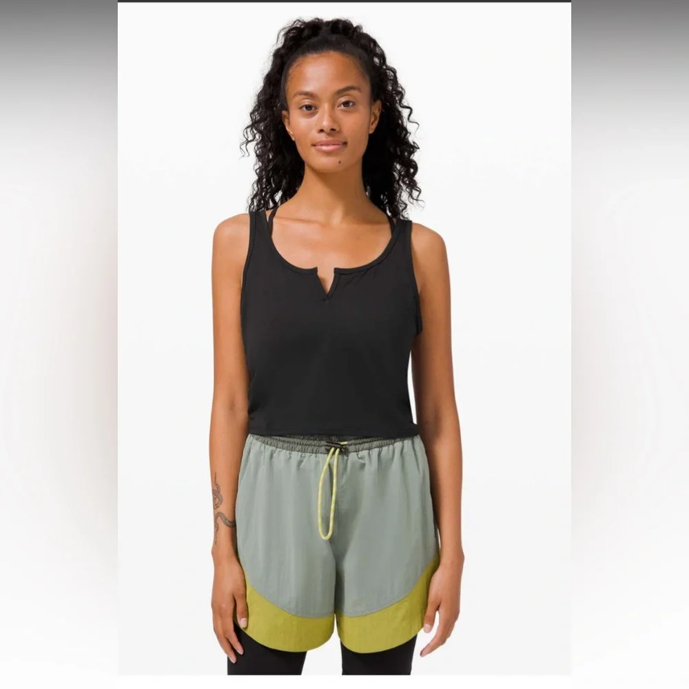 Lululemon Cropped Henley Tank Top - Picture 1 of 10